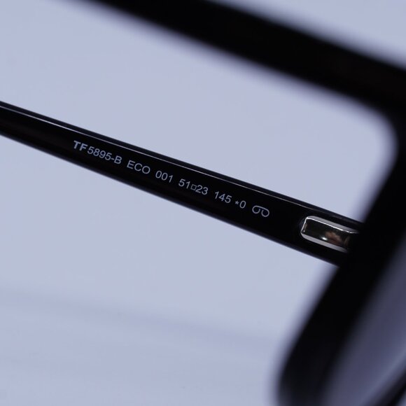 Tom Ford FT5895-B 001 Eyeglasses Black with Clip-On 51mm Square Frame - Picture 8 of 10